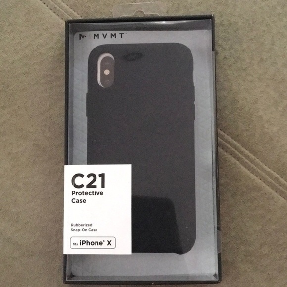 iPhone X Black rubberized snap on phone case, new - Picture 1 of 2